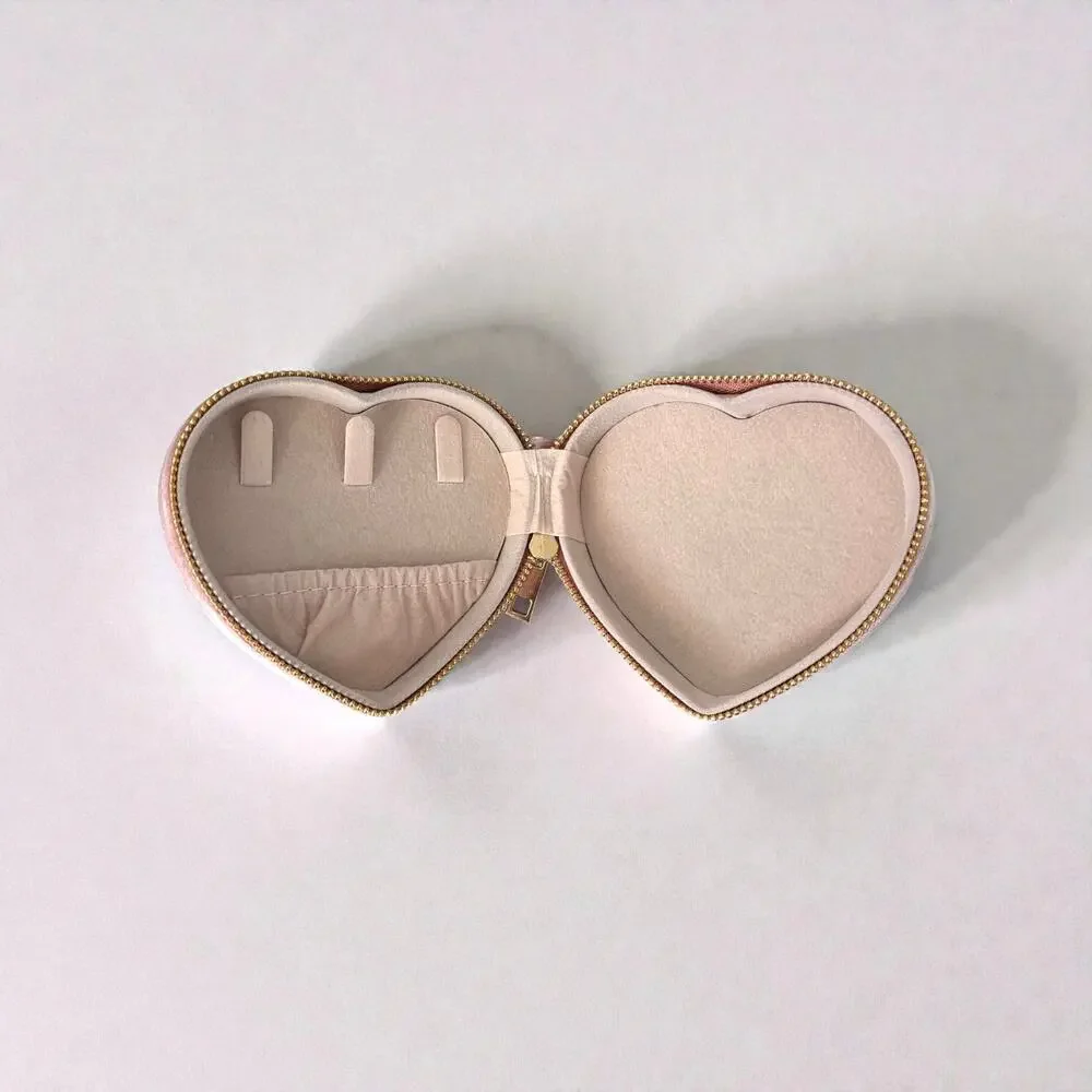 Heart Shaped Velvet Jewelry Box